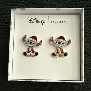 Brand New BaubleBar Disney Stich Christmas Earrings